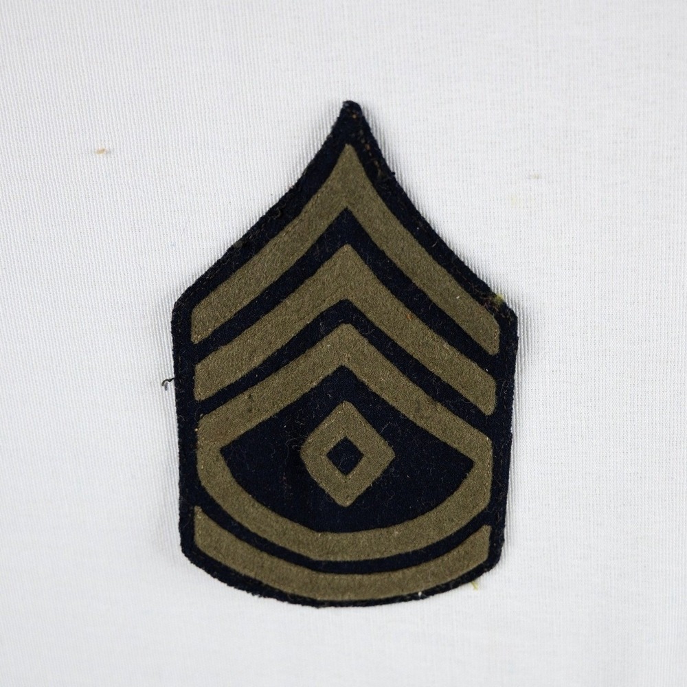 WWII era Vintage US Army First Sergeant Rank Patch Olive Drab Military Rank
